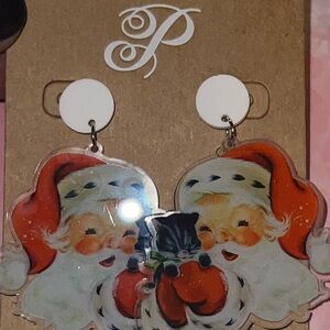 Plunder Santa Earrings - Red, White, Black